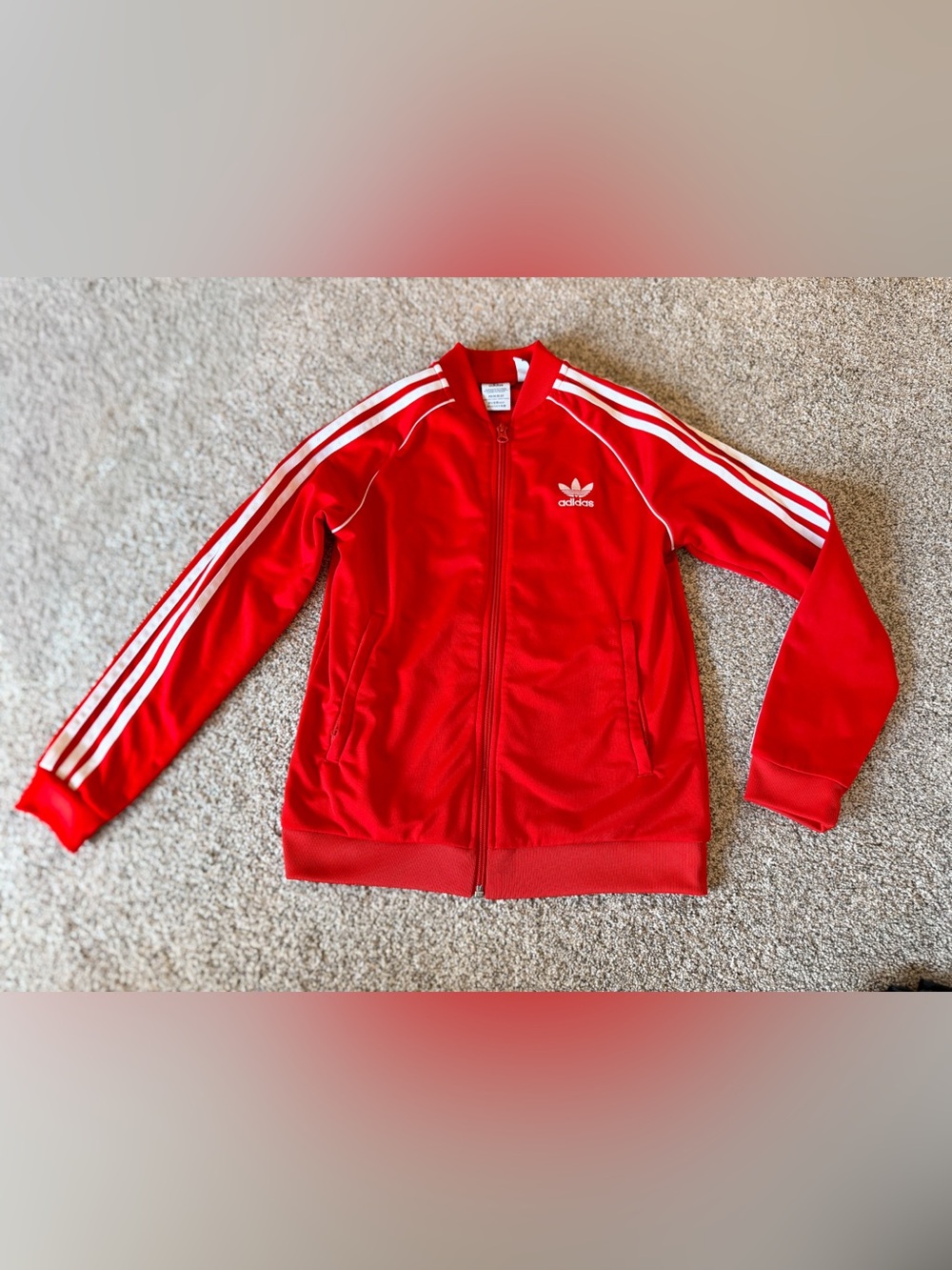 Adidas Kids SST track Red Zip-Up Jacket